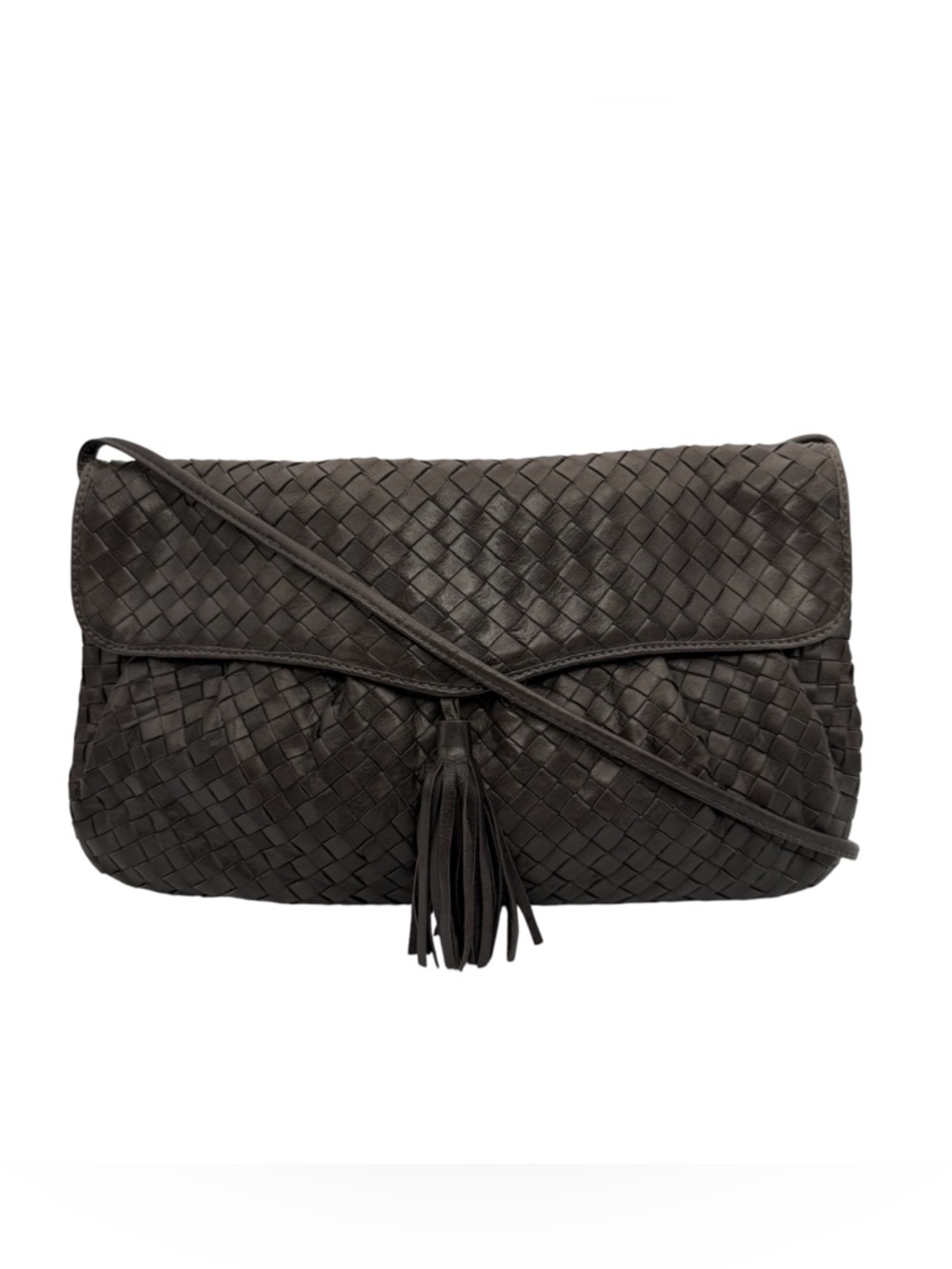 VINTAGE: Cosci Handmade Woven Leather Tassel Shoulder/Clutch Bag Italy Made